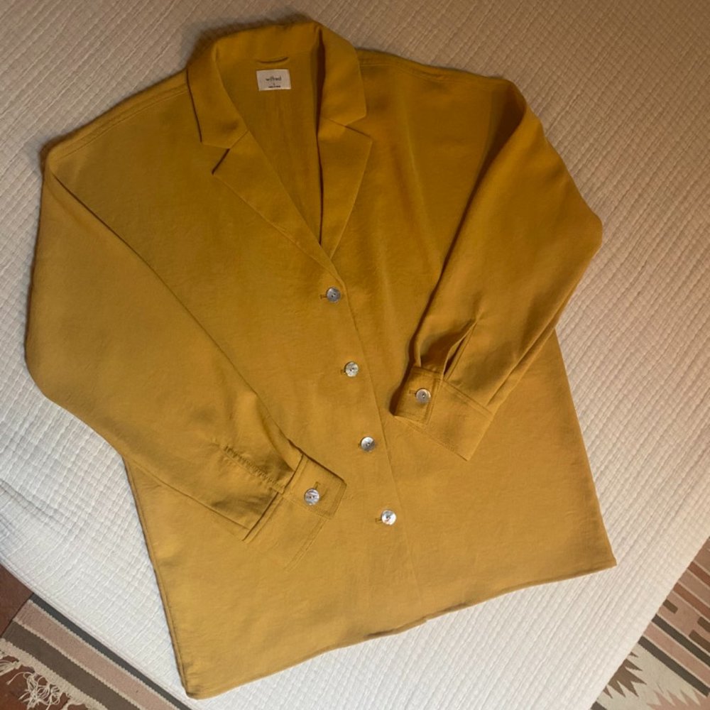 Wilfred/Aritzia Oversized, Gold, Button-Up, Small